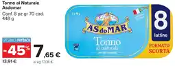 Carrefour Market Tonno al Naturale Asdomar offerta