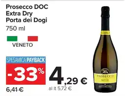 Carrefour Market Prosecco DOC Extra Dry Porta dei Dogi offerta