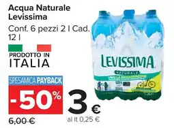 Carrefour Market Acqua Naturale Levissima offerta