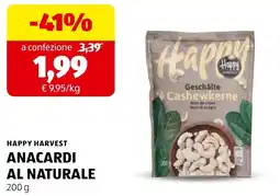 ALDI Happy Harvest anacardi al naturale offerta