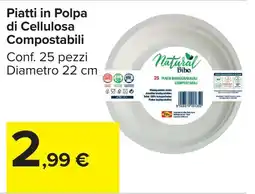 Carrefour Market Piatti in Polpa di Cellulosa Compostabili Natural Bibo offerta
