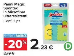 Carrefour Market Panni Magic Spontex in Microfibra ultraresistenti offerta