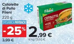 Carrefour Market Cotolette di Pollo Fileni offerta