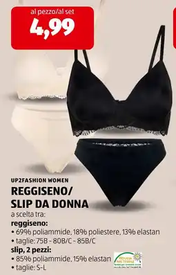 ALDI UP2FASHION WOMEN REGGISENO/SLIP DA DONNA offerta