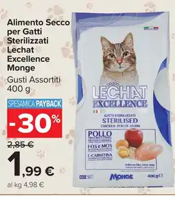 Carrefour Market Alimento Secco per Gatti Sterilizzati Lechat Excellence Monge offerta