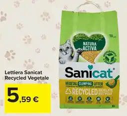 Carrefour Market Lettiera Sanicat Recycled Vegetale offerta