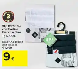 Carrefour Market Slip X3 TexBio con elastico Bianco o Nero offerta