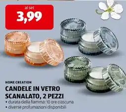 ALDI Home Creation Candele in vetro scanalato offerta