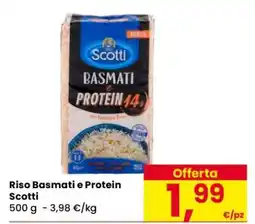 Eurospar Riso Basmati e Protein Scotti offerta