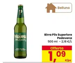 Eurospar Birra Pils Superiore Pedavena offerta
