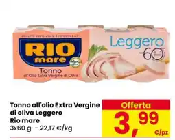 Eurospar Tonno all'olio Extra Vergine di oliva Leggero Rio mare offerta