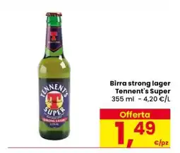 Eurospar Birra strong lager Tennent's Super offerta