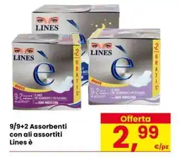 Eurospar 9/9+2 Assorbenti con ali assortiti Lines è offerta