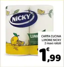 Conad Carta cucina limone NICKY offerta