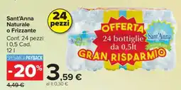 Carrefour Sant'Anna Naturale o Frizzante offerta