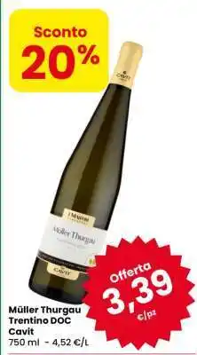 Eurospar Müller Thurgau Trentino DOC Cavit offerta