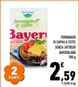 Conad FORMAGGIO DI CAPRA A FETTE SENZA LATTOSIO BAYERNLAND offerta