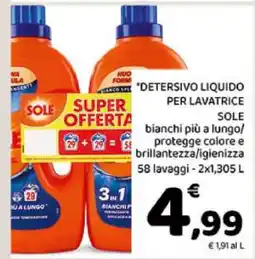 Conad Detersivo Liquido per Lavatrice Sole offerta