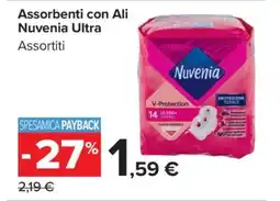 Carrefour Assorbenti con Ali Nuvenia Ultra + offerta