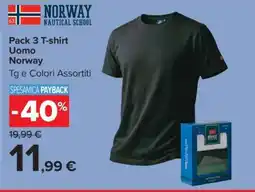 Carrefour Pack 3 T-shirt Uomo Norway offerta