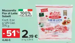 Carrefour MOZZARELLA FIOR DI LATTE SABELLI offerta