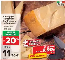 Carrefour Formaggio Piemontino Stagionatura Oltre 16 Mesi offerta
