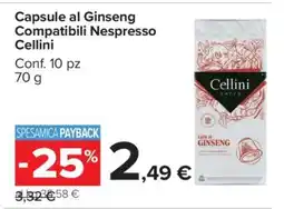Carrefour Capsule al Ginseng Compatibili Nespresso Cellini offerta