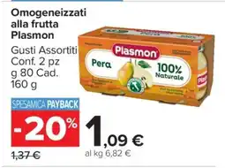 Carrefour Omogeneizzati alla frutta PLASMON offerta