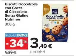 Carrefour Biscotti Goccefrolla con Gocce di Cioccolato Senza Glutine Nutrifree offerta
