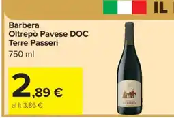 Carrefour Barbera Oltrepò Pavese DOC Terre Passeri offerta