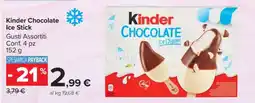 Carrefour Kinder Chocolate Ice Stick offerta