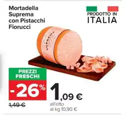 Carrefour Mortadella Suprema con Pistacchi Fiorucci offerta