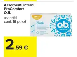Carrefour ASSORBENTI INTERNI PROCOMFORT O.B offerta
