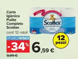 Carrefour Carta Igienica Pulito Completo Scottex offerta
