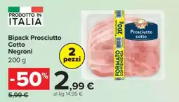 Carrefour Bipack Prosciutto Cotto Negroni offerta
