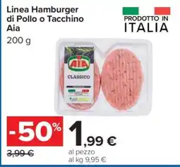 Carrefour Linea Hamburger di Pollo o Tacchino Aia offerta