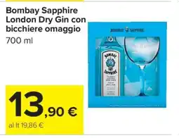 Carrefour Bombay Sapphire London Dry Gin con bicchiere omaggio offerta