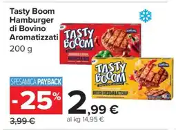 Carrefour Tasty Boom Hamburger di Bovino Aromatizzati offerta