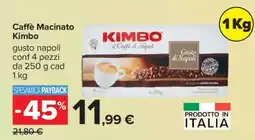 Carrefour Caffè Macinato Kimbo offerta