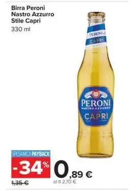 Carrefour Birra Peroni Nastro Azzurro Stile Capri offerta