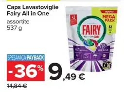 Carrefour Caps Lavastoviglie Fairy All in One offerta
