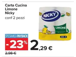 Carrefour Carta cucina limone NICKY offerta