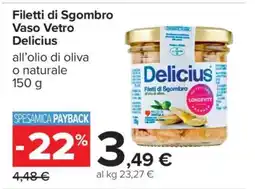 Carrefour Filetti di Sgombro Vaso Vetro Delicius offerta