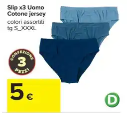 Carrefour Slip x3 Uomo cotone jersey offerta