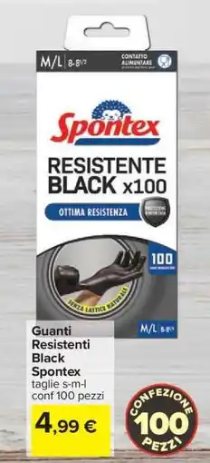 Carrefour Guanti Resistenti Black Spontex offerta