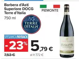 Carrefour Barbera d’Asti Superiore DOCG Terre d’Italia offerta