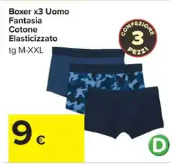 Carrefour Boxer x3 Uomo offerta