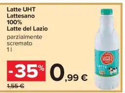 Carrefour Latte UHT Lattesano 100% Latte del Lazio offerta