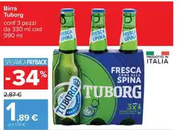 Carrefour Birra Tuborg offerta