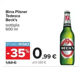 Carrefour Birra Pilsner Tedesca Beck’s offerta